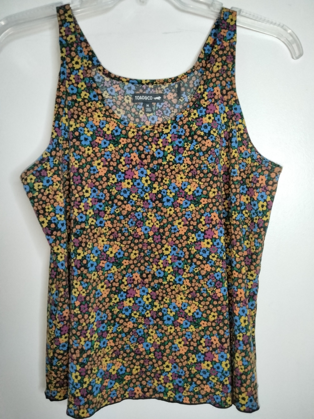 Toad&Co -M- Multicolored Floral Scoop Neck Sleeveless Boho Cottagecore Tank Top